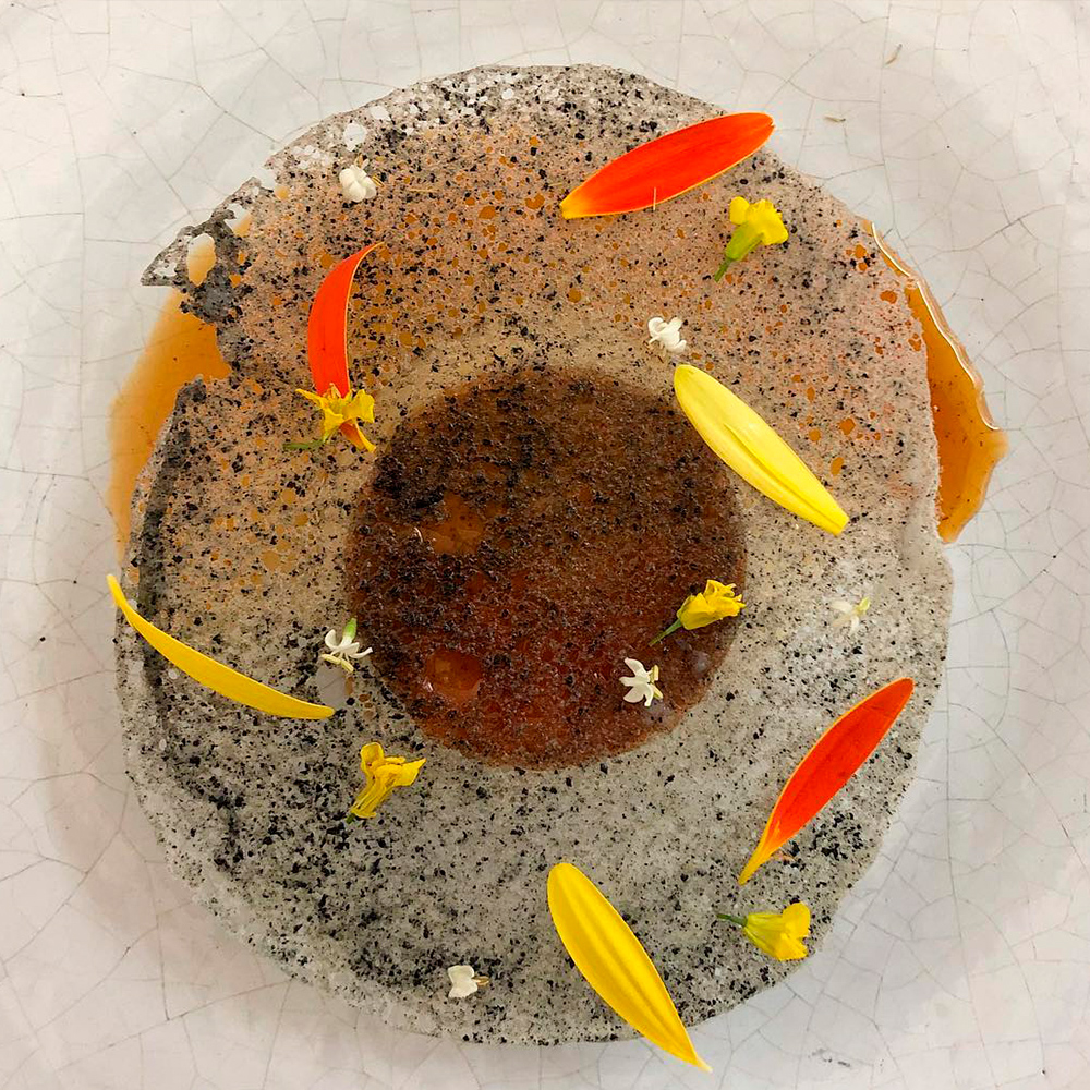 Flan negro elote tatemado tierra adentro