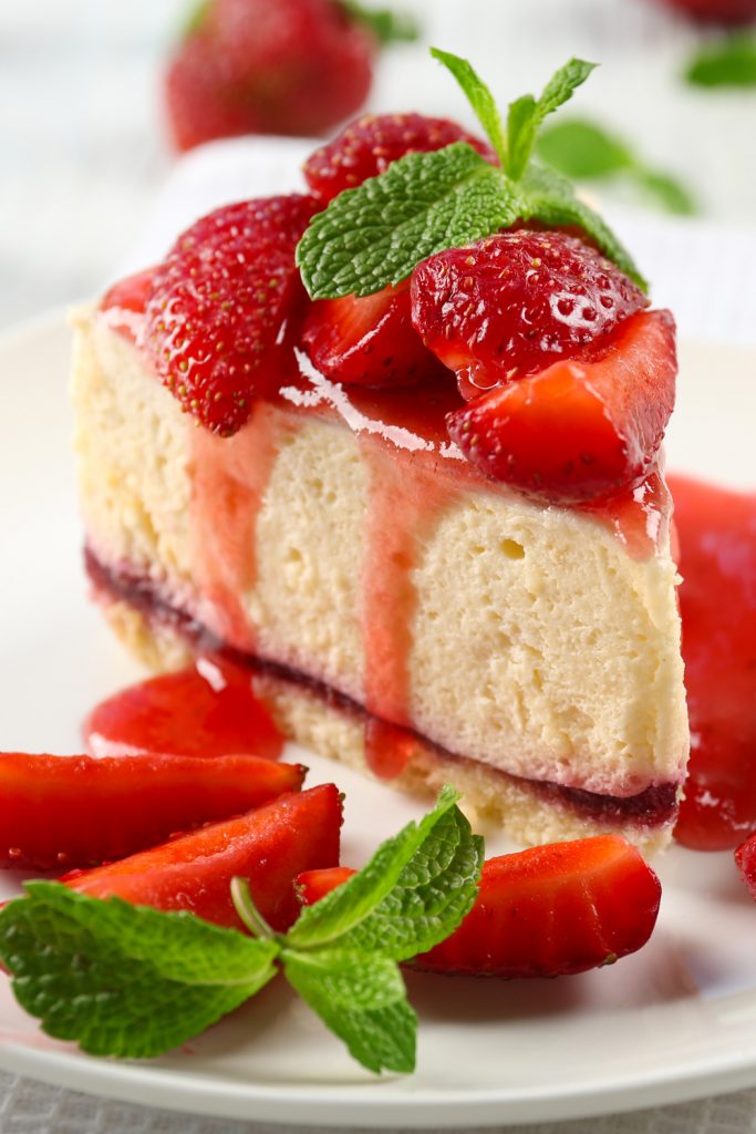 Cheesecake con mermelada de cereza