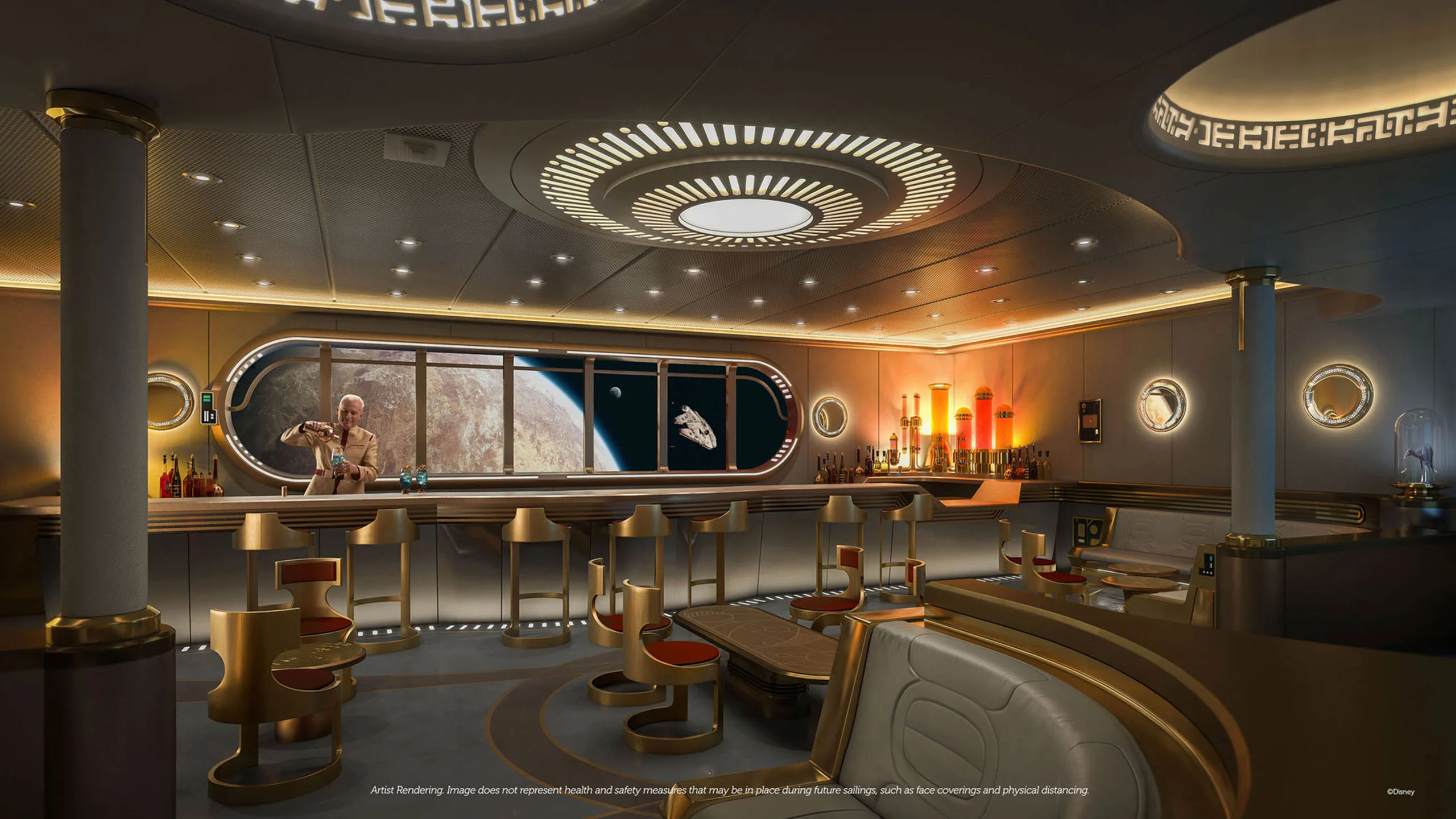 Tenemos el primer vistazo al restaurante de Marvel y el bar de Star Wars del nuevo crucero de Disney Tenemos el primer vistazo al restaurante de Marvel y el bar de Star Wars del nuevo crucero de Disney