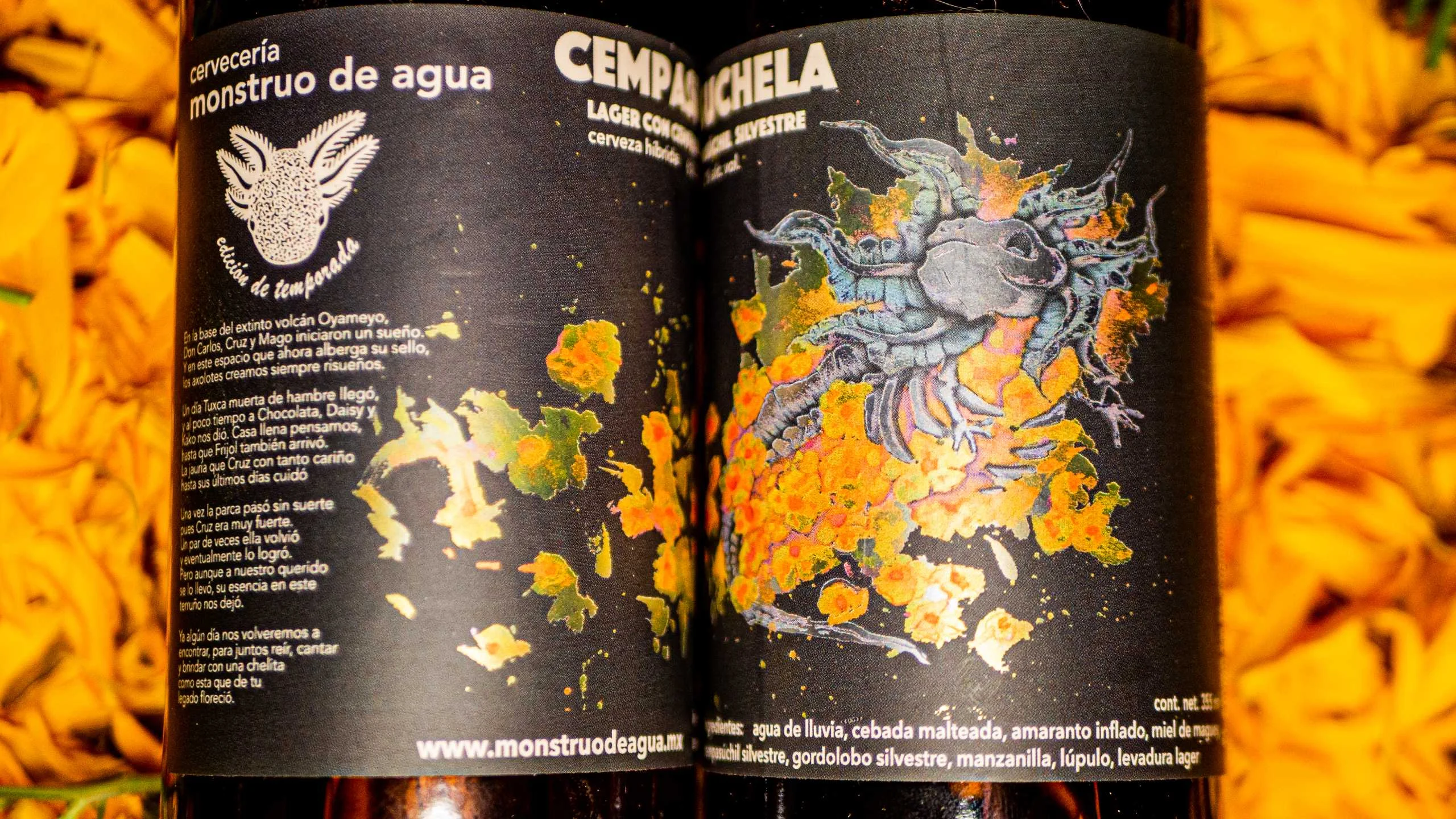 Cempasuchela, la lager de día de muertos de Monstruo de Agua