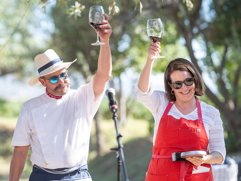 Benito Molina y Solange Muris, chefs de Manzanilla, en el brunch dominical de Monte Xanic