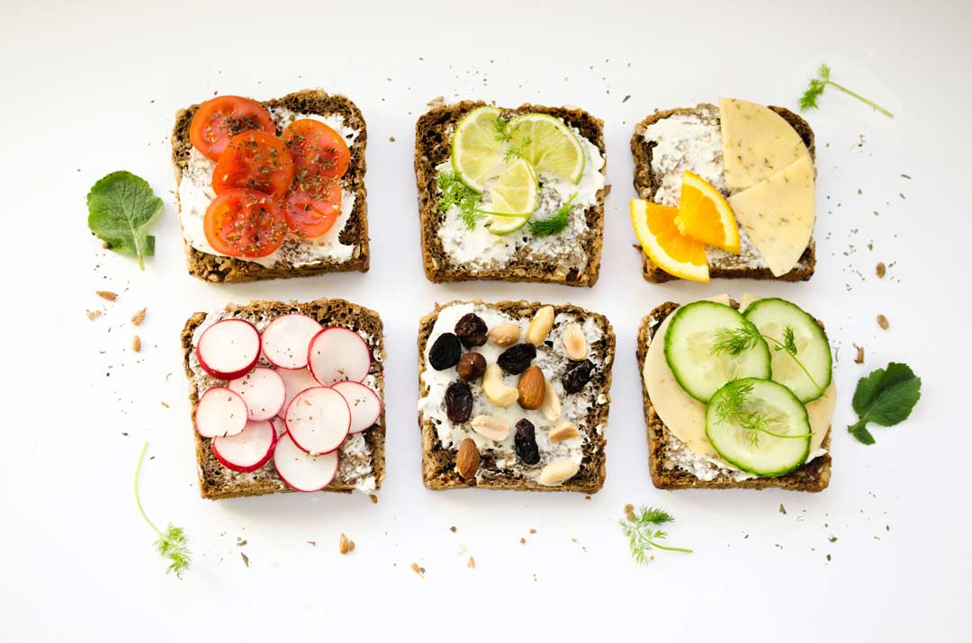 alimentos funcionales, toast con verduras