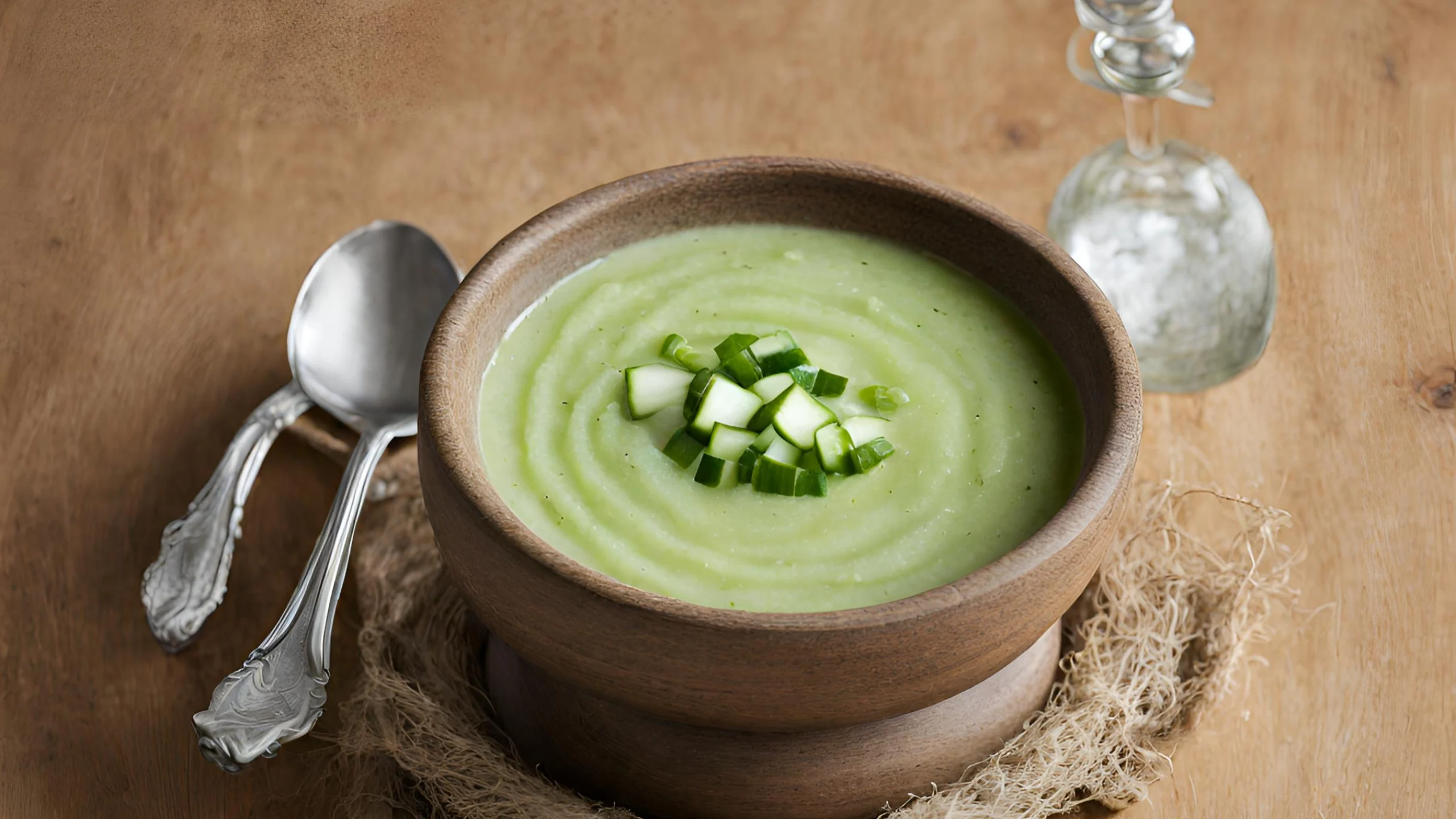 Gazpacho de pepino vegetariano perfecto para el calor