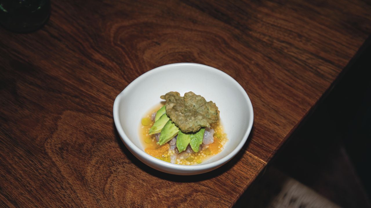 Tartar de camarón en vinagreta de mandarina de Andrés Trillo Tartar de camarón en vinagreta de mandarina de Andrés Trillo
