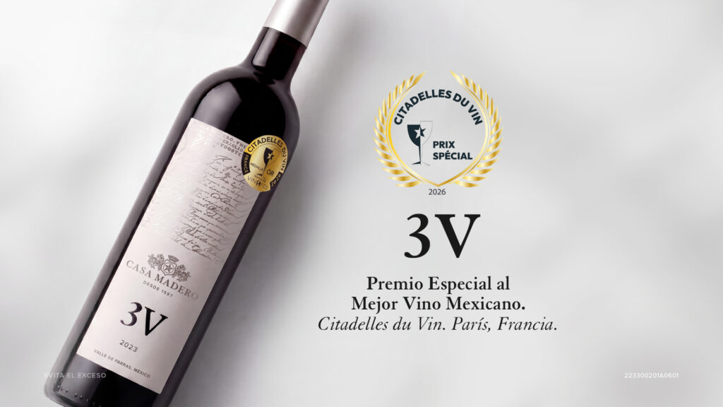 Casa Madero 3V 2023 fue reconocido como el mejor vino mexicano en Francia