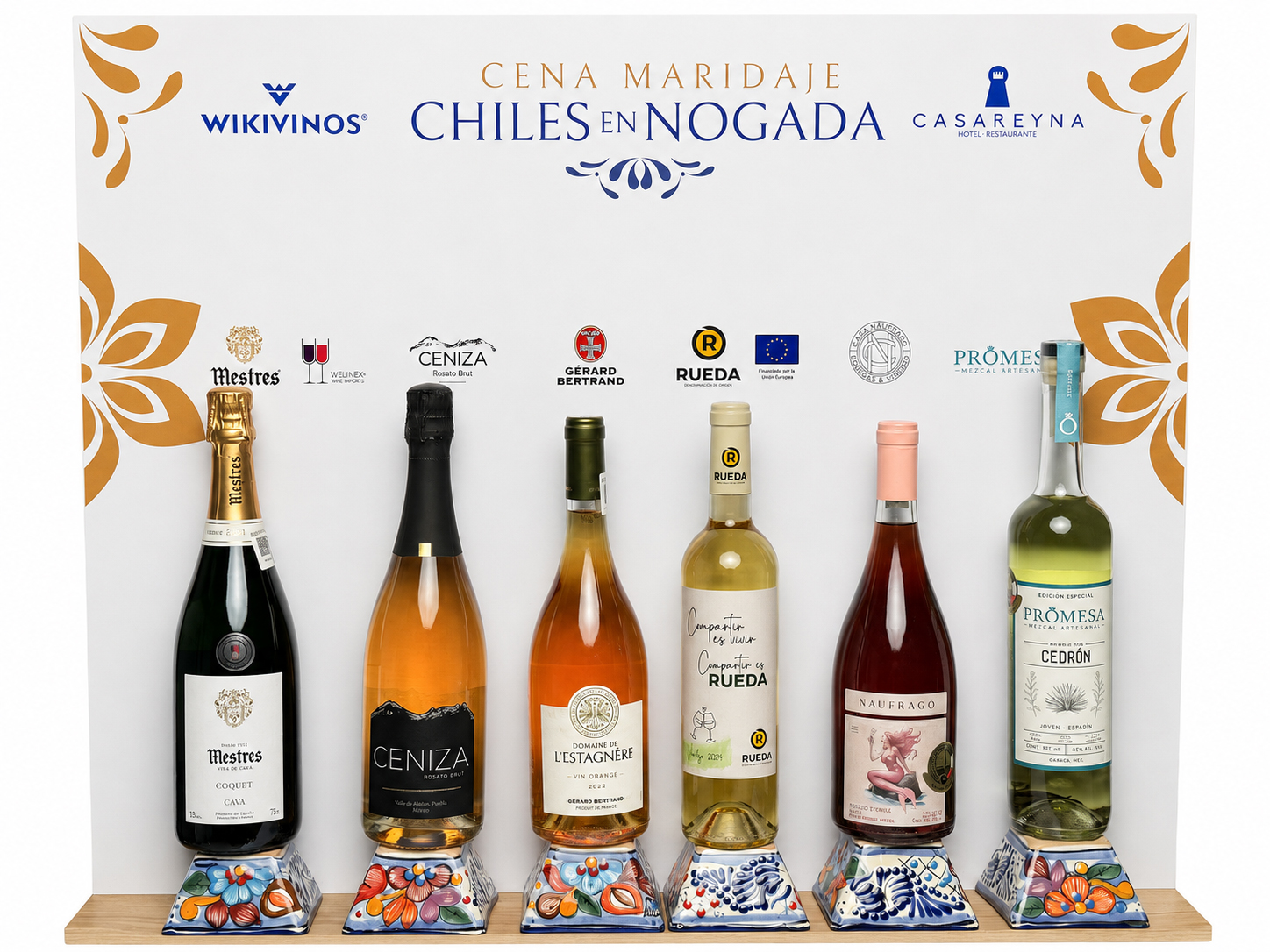 Wikivinos celebra al chile en nogada con una cena de maridaje